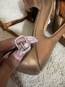 Stylish Bronze Strappy Heels