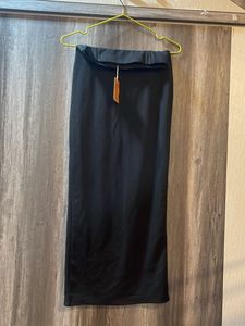 Black long Pencil Skirt with Slit