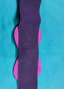 Purple Elastic Belt with Faux Leather Accent