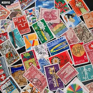 50 vintage HELVETIA Switzerland stamps