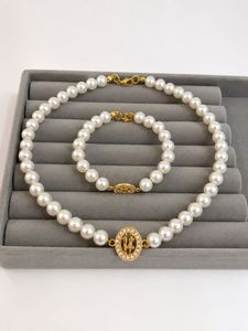 Elegant Pearl Necklace and Bracelet Set