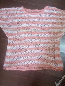 Striped Crochet Knit Top