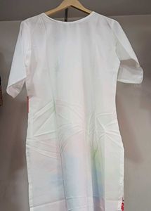White Holi Printed Kurta