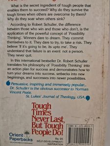 Tough Times Never Last..by Robert H.Schuller