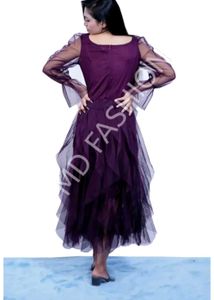 Elegant Purple Tiered Gown