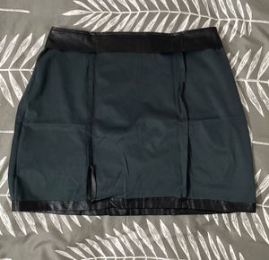 Black Faux Leather Mini Skirt
