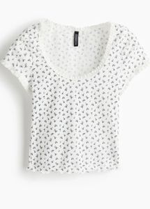 h&m Cute Floral Print Crop Top