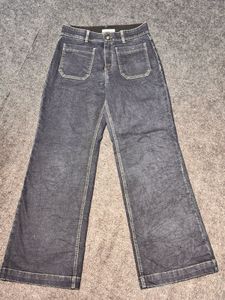 Trendy Melbon Wide Leg Jeans with Front Patch Pock