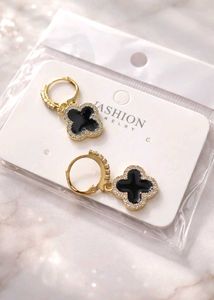 Clover Drop Earrings - Gold Tone