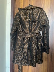 Chic Leopard Print Trench Coat