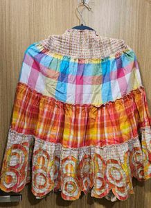 Boho Tiered Plaid Mini Skirt