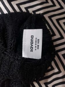 SAVANA Black Sheer Knit Sweater