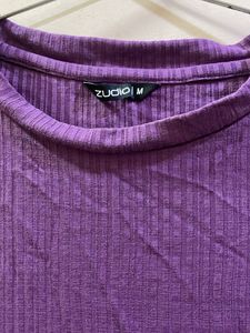 purple striped top