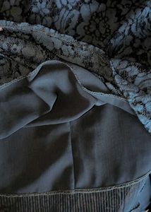 Black Lace Pleated Top