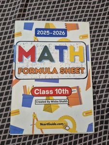 Math Formula Sheet Class 10th 2025-2026