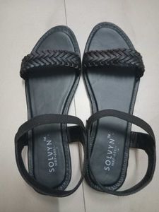Stylish Black Braided Flat Sandals
