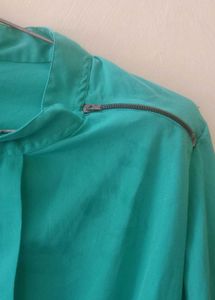 stylish green shirt with a zip on neck