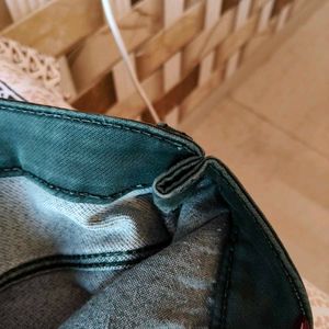 Dark Green Wide Leg Jeans