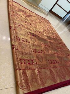 Pure silk saree replica elegant Red &amp; Gold