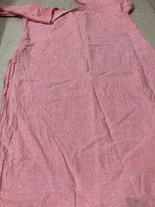 A Line Pink Kurti With Bottom