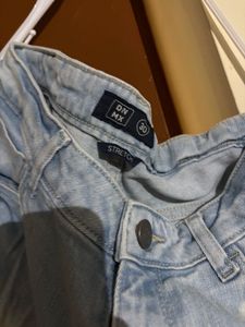 Two-Tone Denim Torn Jeans