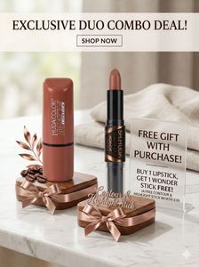 Makeup Combo: Nude Matte Lipstick + FREE 2-in-1 Co