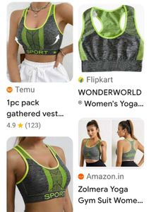 Gray Sports Bra with Neon Accents