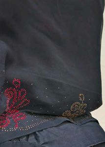 Embellished Black Saree