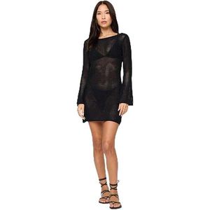 Black Mesh Long Sleeve Dress
