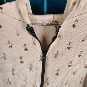 Cute Cropped Zip-Up Hoodie