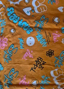 Funky Graphic Print Orange T-Shirt