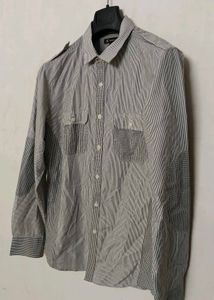 Men's Striped &amp; Gingham Patchwork Shirt