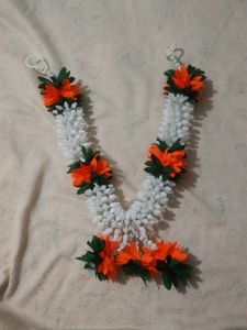 Orange & White Floral Necklace
