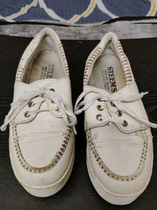 White Casual Loafer Shoes