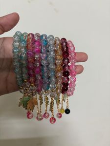 Colorful Beaded Bracelets with Charms