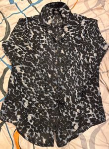 Patterned Button-Down Shirt