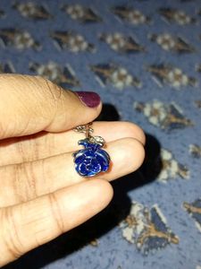 Blue Rose Pendant Necklace