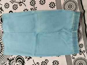 Light Blue Denim Skirt with Button Detail