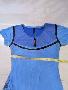Stylish Blue Kurta with Floral Print