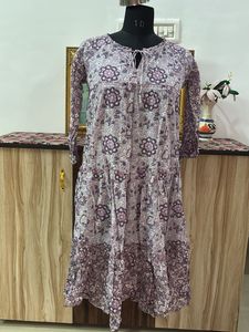 Boho Floral Print Tiered Kurta