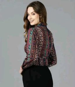 Stylish Printed Wrap Top