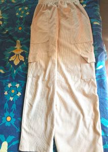 Cream Corduroy Cargo Pants