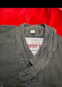 Mufti Branded Olive Green Corduroy Shirt