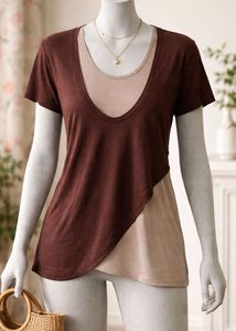 Layered Brown & Beige Top