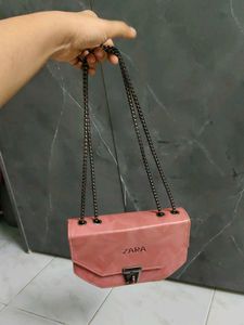 Chic Pink Zara Chain Shoulder Bag