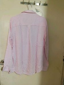 Pink Striped Button-Up Shirt