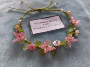 Floral Beaded Cord Bracelet