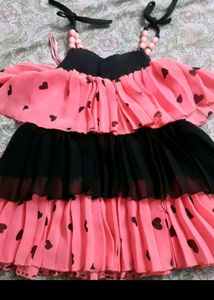Black And Hot  Pink Phrill  Crop Top