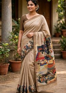 Elegant  Saree with Artistic Print