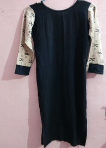 Stylish Black and Beige Printed Kurta